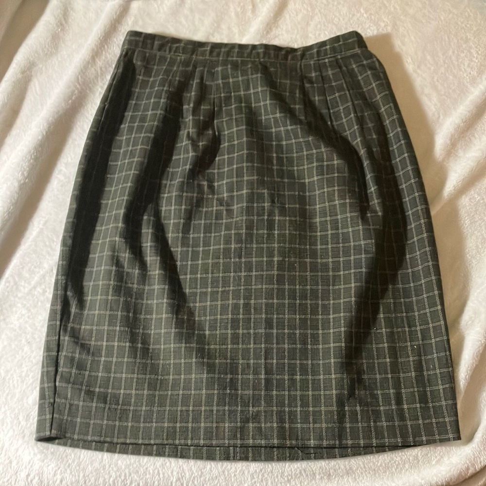 Green vintage dark green pencil skirt